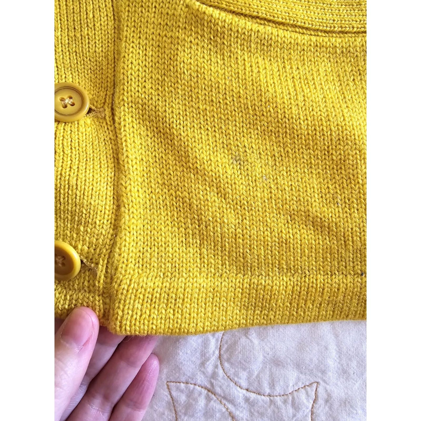 McGregor VINTAGE McGregor Cardigan Sweater Yellow Wool Pockets Long Sleeve Mens Small Small/Medium 40s 50s Practical Casual Mens Size US S / EU 44-46 / 1 - 6 Thumbnail