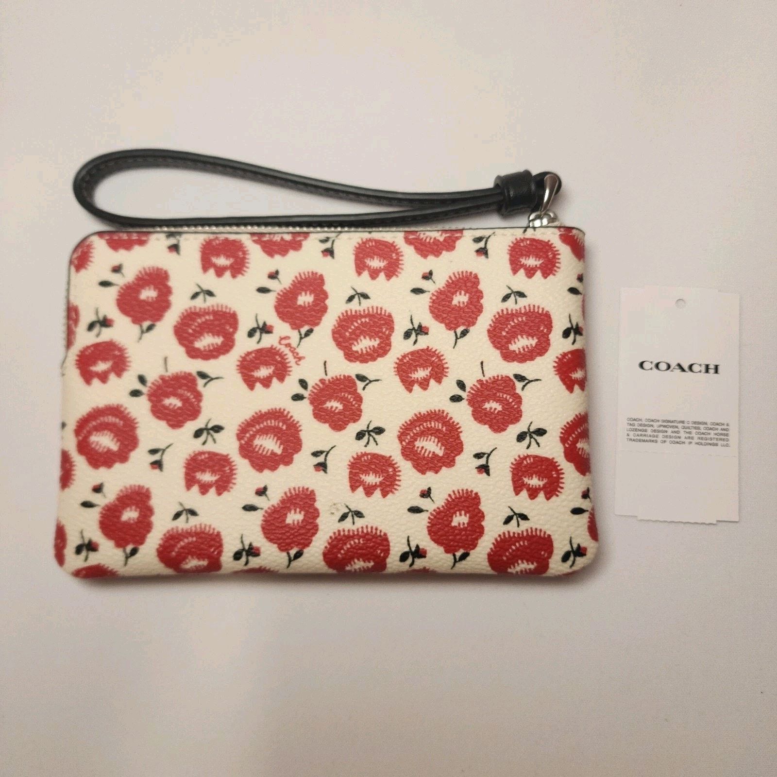 Coach Coach Corner Zip Wristlet Floral Print Chalk Multi CBP21 Size ONE SIZE - 2 Thumbnail