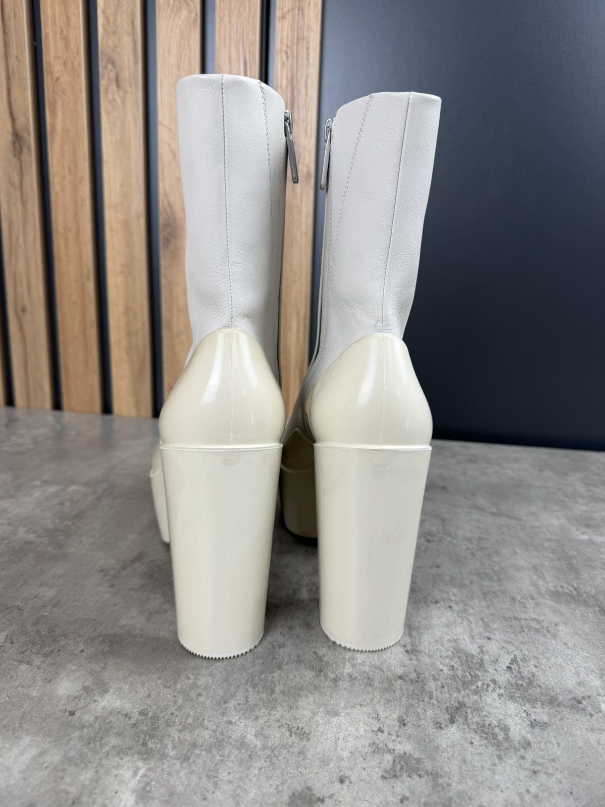 Peter Do at.kollektive x Peter Do Leather Platform Ankle Boots White Size US 10 / IT 40 - 5 Thumbnail