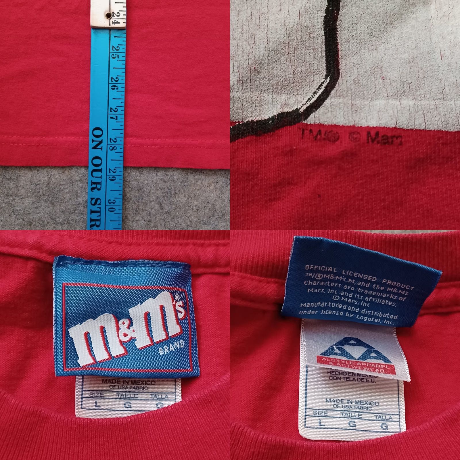 Vintage M&M's T Shirt Mens Large Red Christmas Wrapped in Lights Short Sleeve Vintage Mens Size US L / EU 52-54 / 3 - 8 Thumbnail