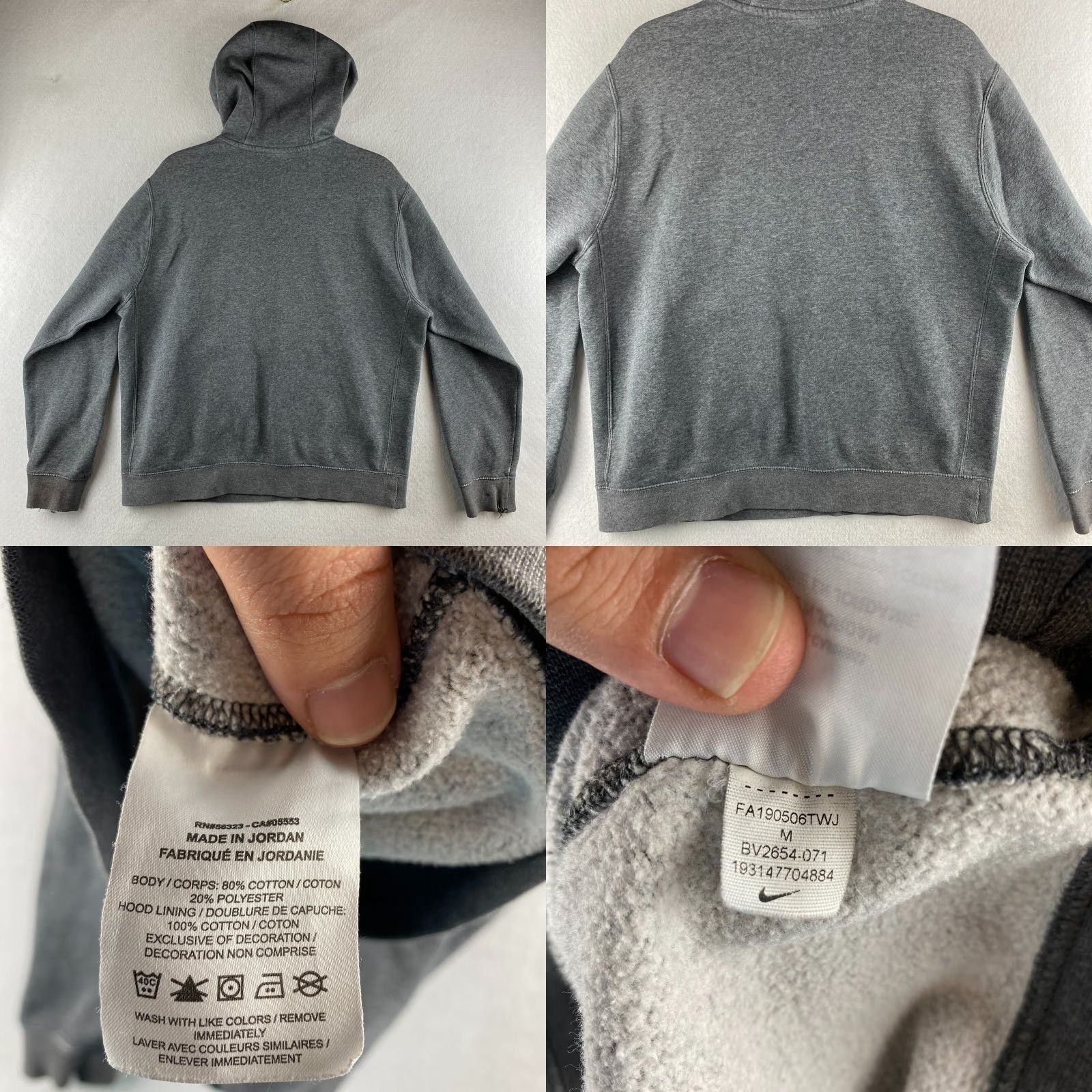 Nike Nike Hoodie Mens XL Gray Pullover Long Sleeve Embroidered Logo Fleece Size US XL / EU 56 / 4 - 8 Thumbnail