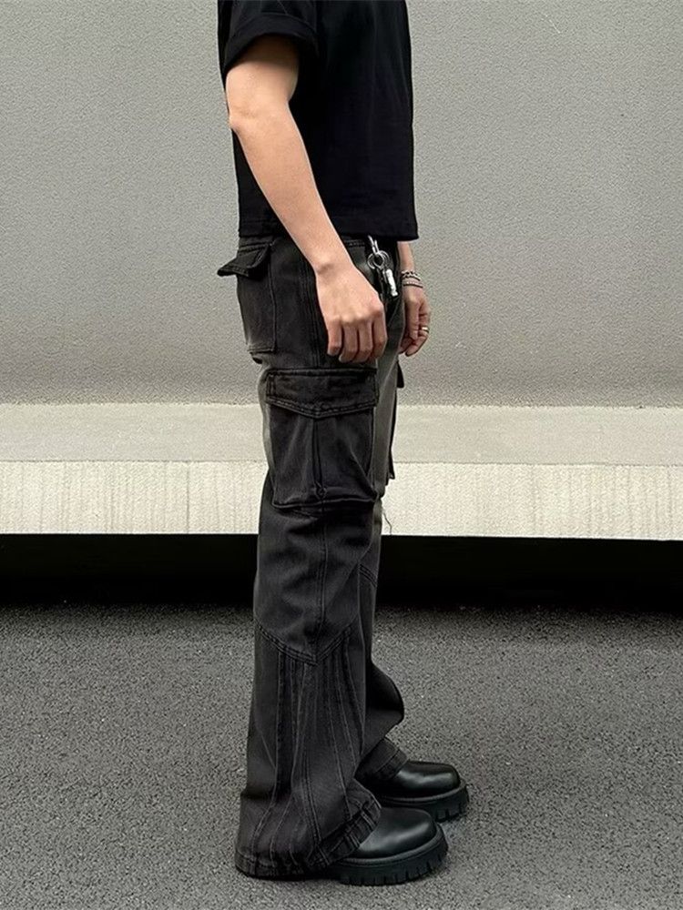 Japanese Brand × Jean 90's Vintage Striped Cargo Baggy Jeans Size US 34 / EU 50 - 3 Thumbnail
