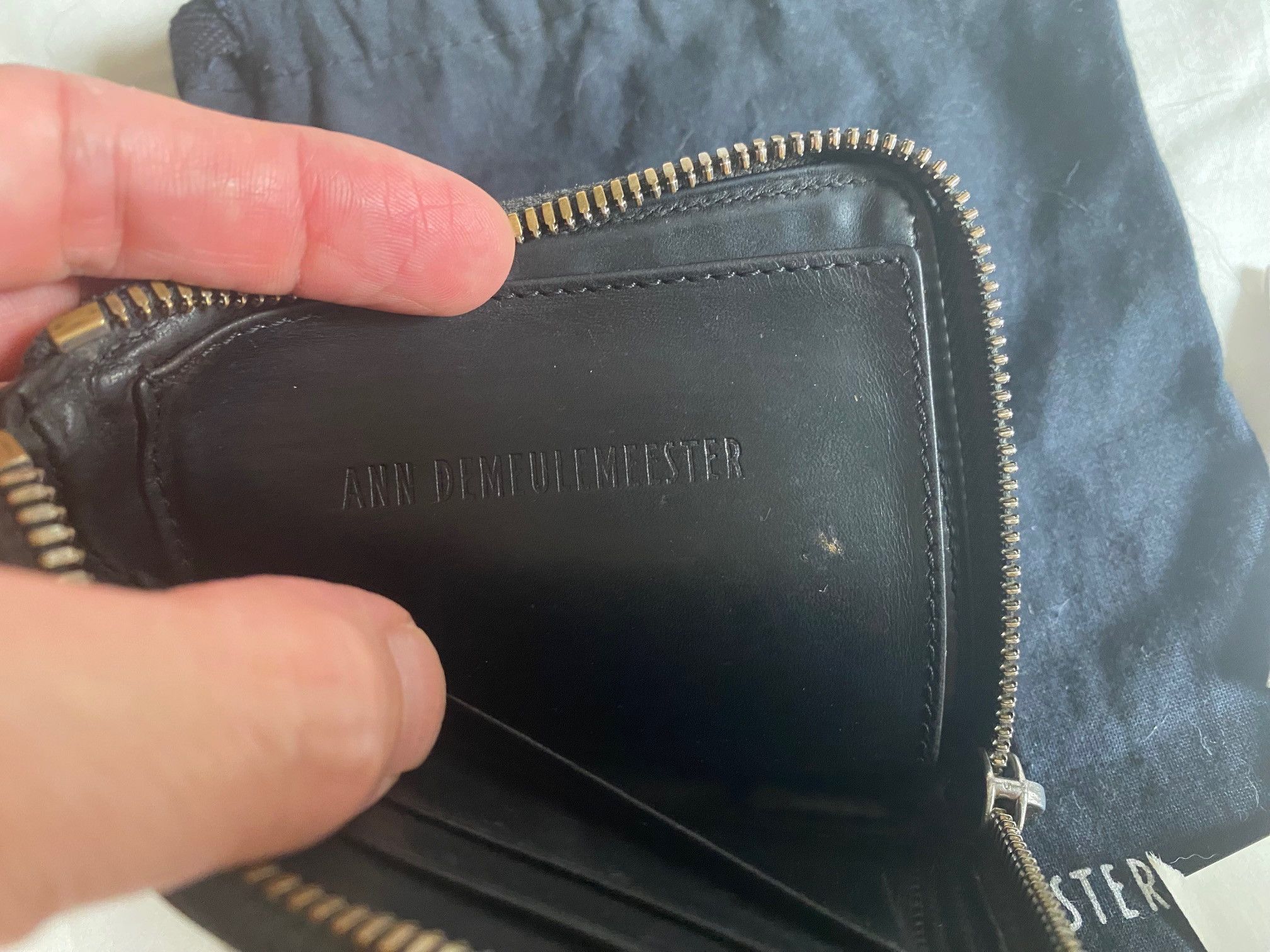 Ann Demeulemeester Ann Demeulemeester black leather zip wallet Size ONE SIZE - 4 Thumbnail