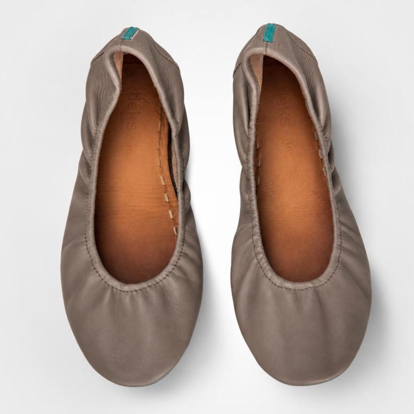 Andrew's Ties Tieks Taupe Leather Ballet Flats Size 10 Size US 10 / IT 40 - 1 Thumbnail