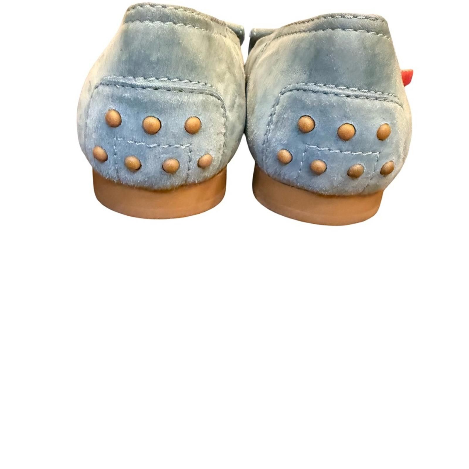 Tod's Tod's Women’s Sea Foam Blue Suede Square Toe Loafers sz 9.5 Size US 9.5 / IT 39.5 - 4 Thumbnail
