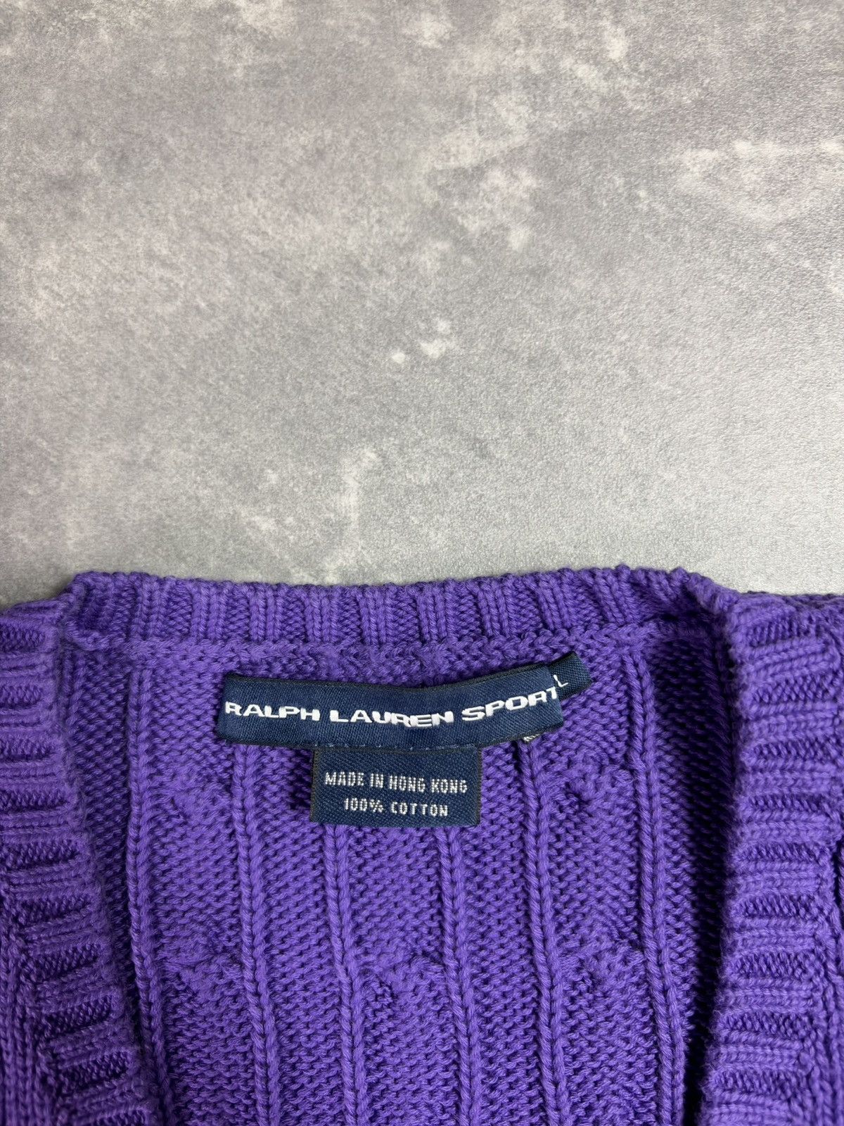 Polo Ralph Lauren Vintage Y2K V-Neck Ralph Lauren Sport Cable Knit Sweater L Size L / US 10 / IT 46 - 9 Thumbnail