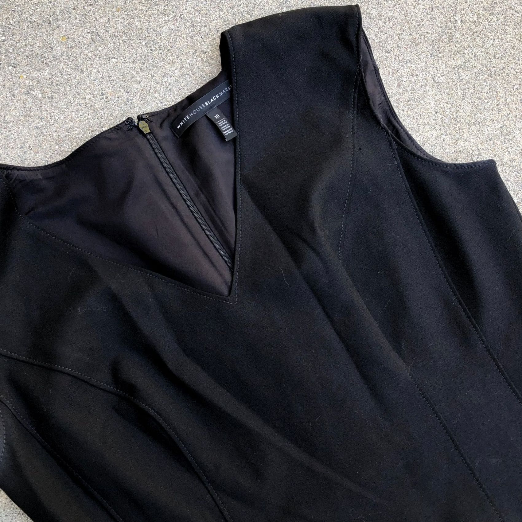 White House Black Market WHITE House Black Market Black Dress Women's 10 Sleeveless Knee Length Pencil Dress Size L / US 10 / IT 46 - 2 Thumbnail