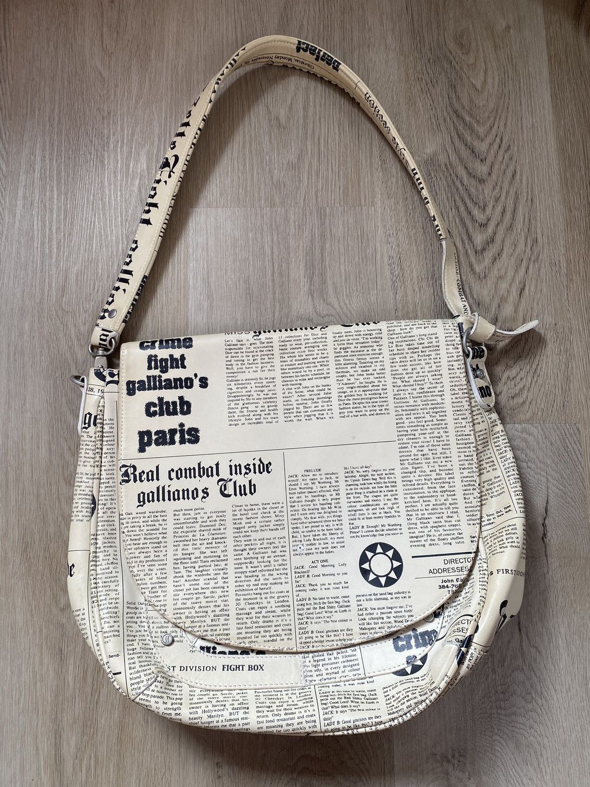 John Galliano Iconic Gazette Newspaper Leather Purse — sororité.