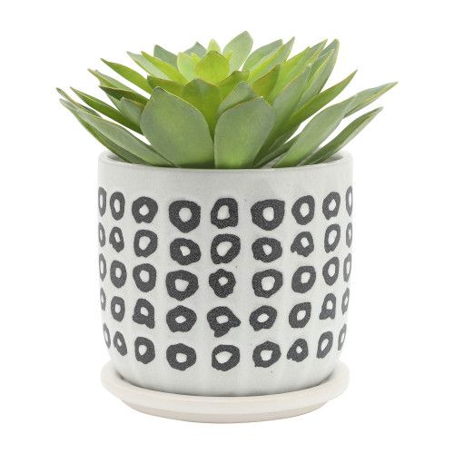 Designer × Homemade S/2 5/6" AZTEC PLANTER W/ SAUCER, BLACK Size US L / EU 52-54 / 3 - 6 Thumbnail