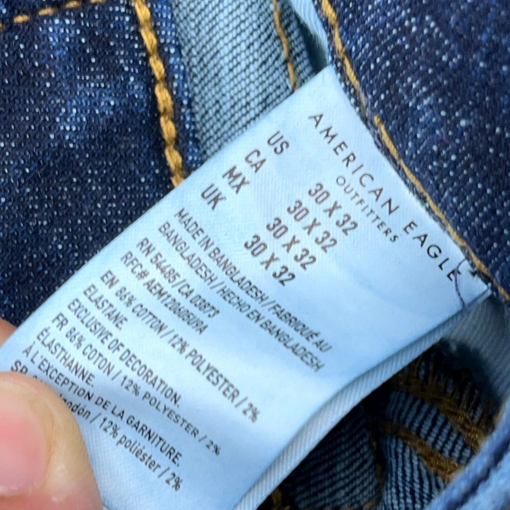 American Eagle Outfitters American Eagle Jeans Men 30x32 Slim Straight Next Level Stretch Dark Blue Distressed? No Distressed Size US 30 / EU 46 - 5 Thumbnail