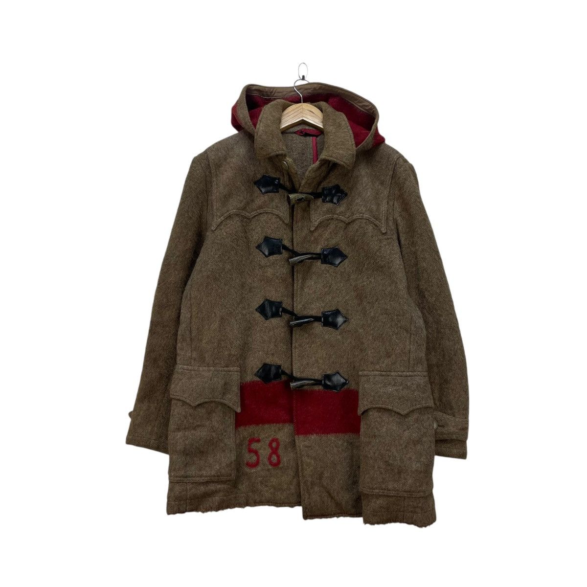 Hudsons Bay 💥Amou Sensu Studio Duffle Toggle Button Wool Hooded Jacket Size US M / EU 48-50 / 2 - 1 Thumbnail