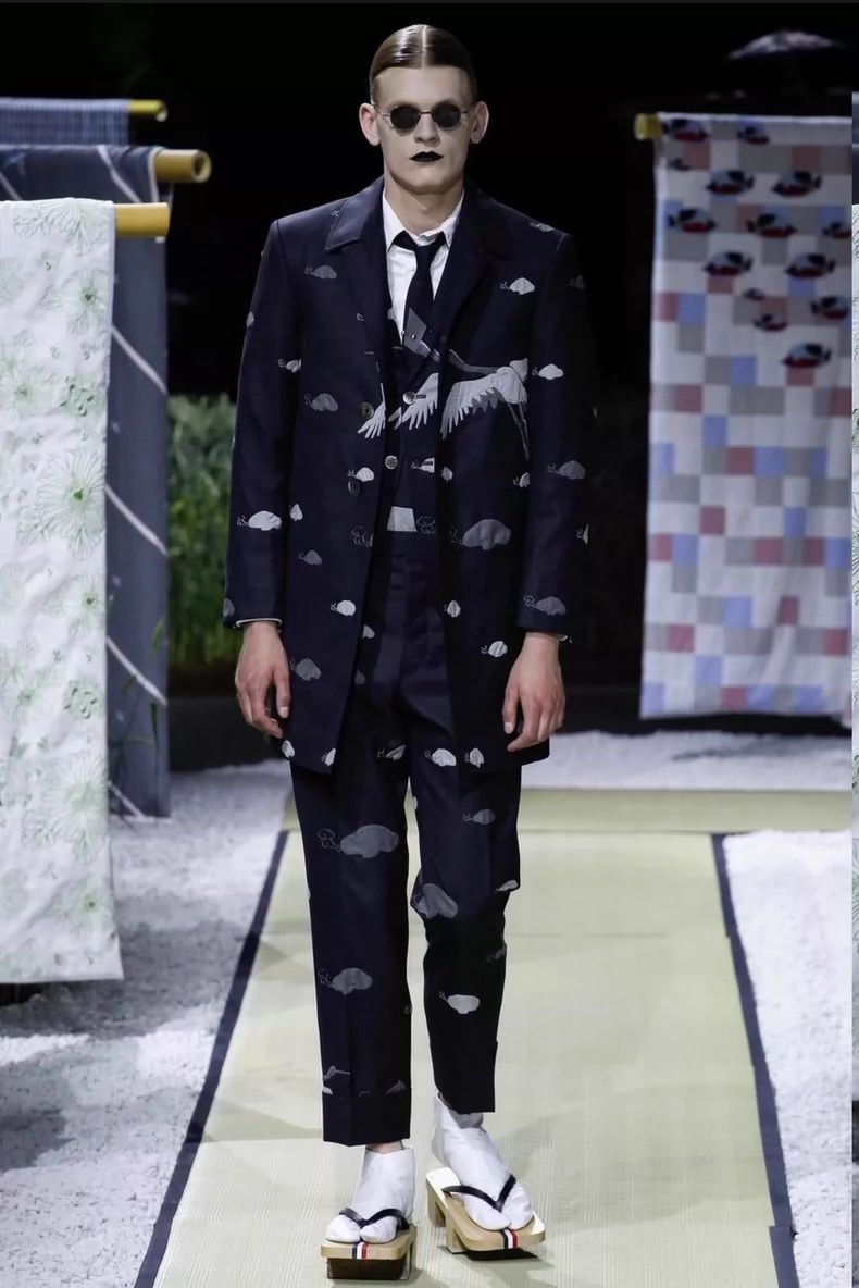 Thom Browne Thom Browne Size 1 Crane embroidered suit pants 2503-Nexta Size US 29 - 7 Thumbnail