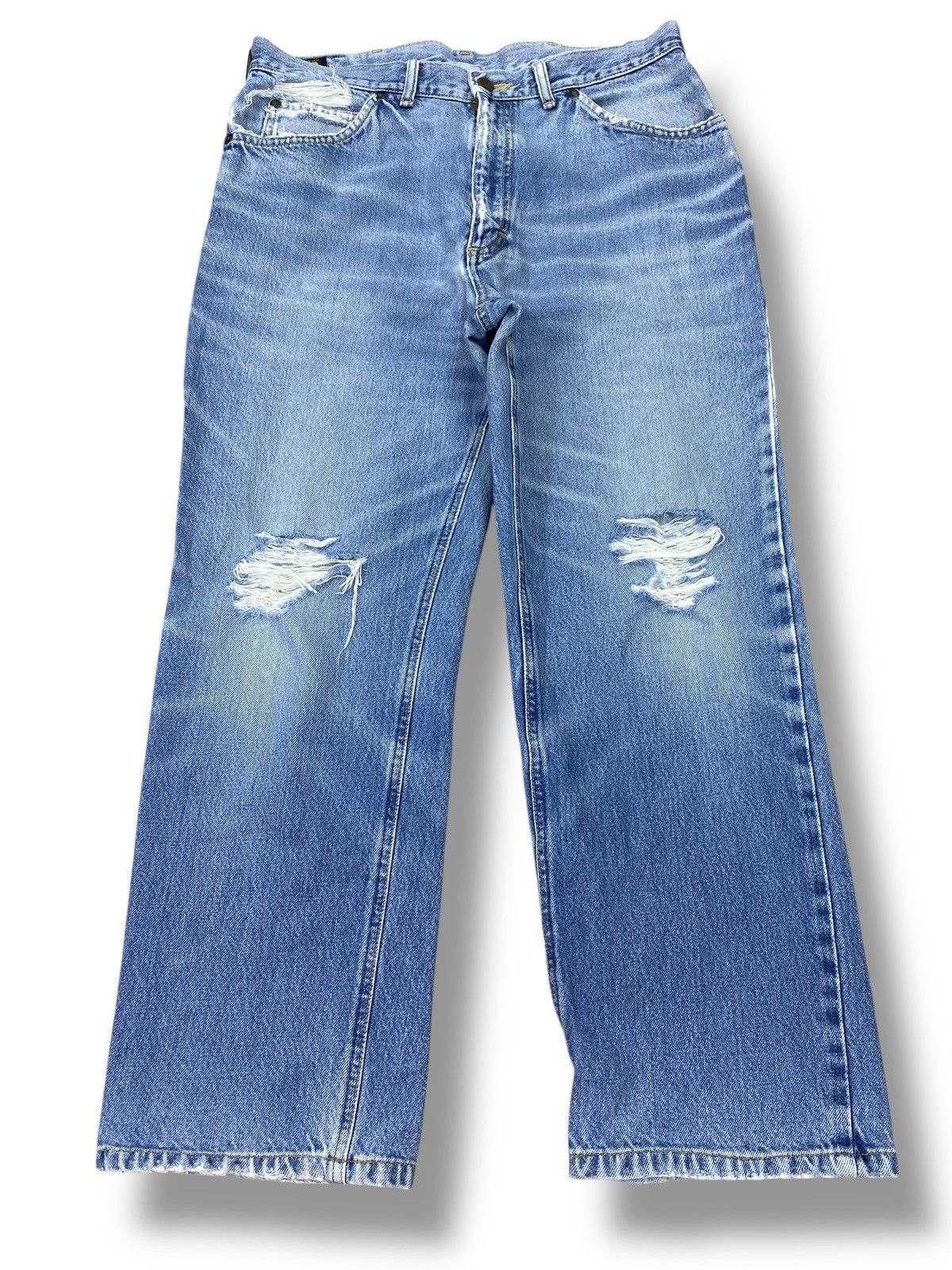 Lee Lee Brand Ripped Whiskers Style Loose Jeans Size US 32 / EU 48 - 1 Thumbnail