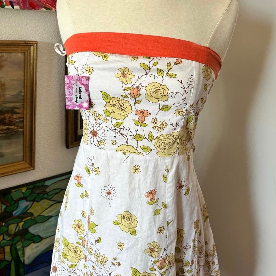 Other wet seal white orange yellow floral sleeveless dress Size S / US 4 / IT 40 - 2 Thumbnail