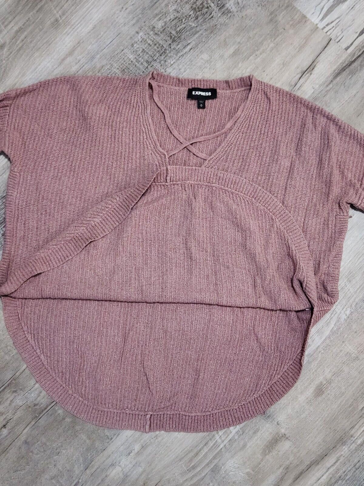 Express Express Sweater Medium Purple Knit 3/4 Sleeves Scoop Size M / US 6-8 / IT 42-44 - 2 Thumbnail