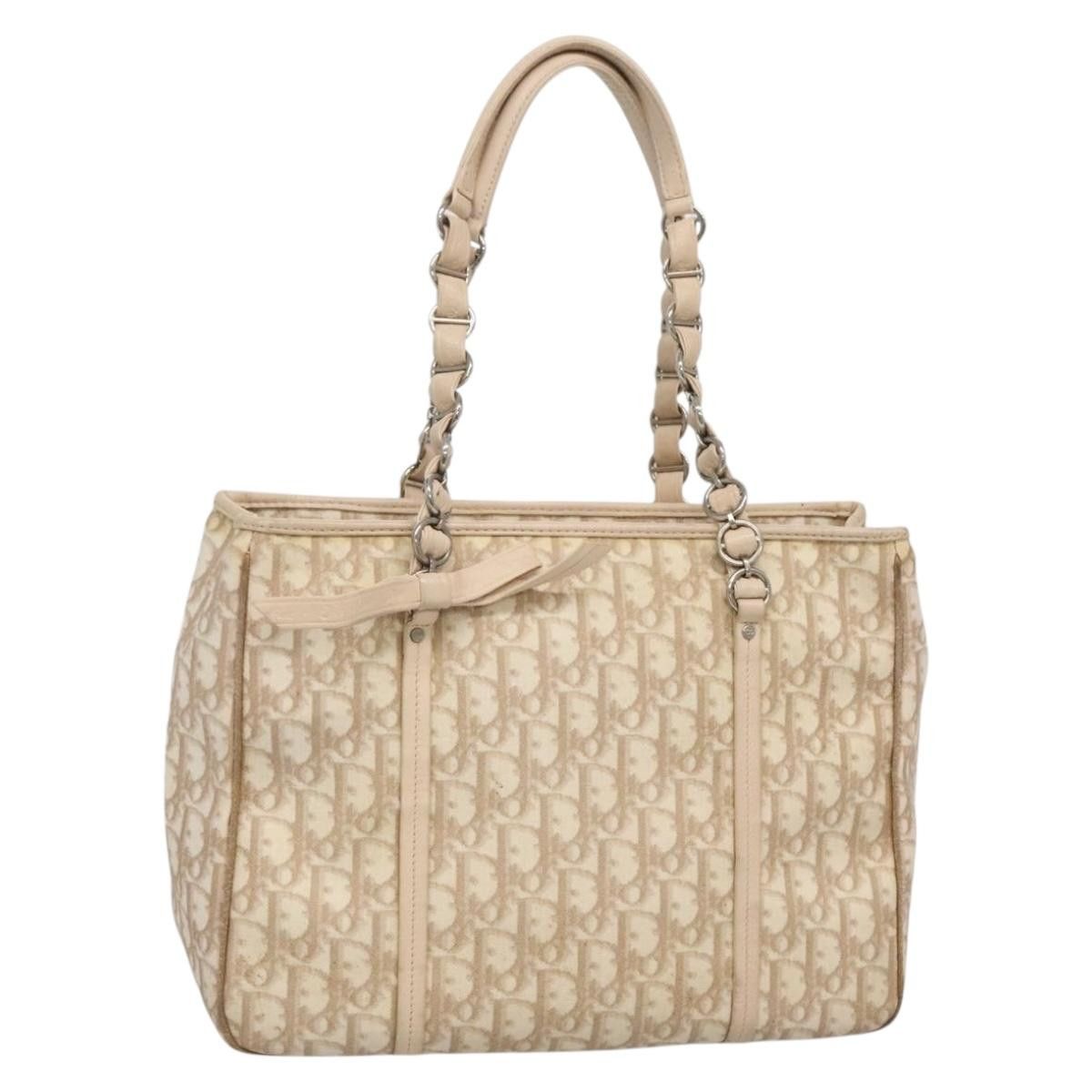 Dior DIOR Trotter Canvas Romantic Tote Bag Pvc Beige Silver Size ONE SIZE - 1 Thumbnail