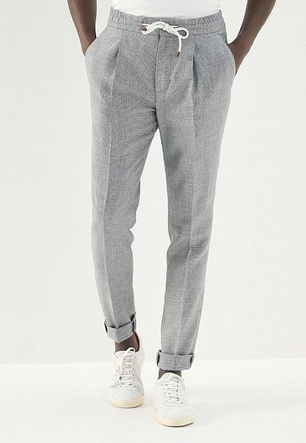 image of Brunello Cucinelli O1W1Db10424 Pants In Grey, Men's (Size 34)