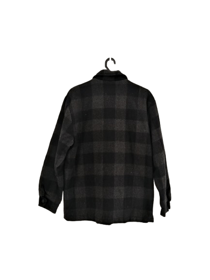 Japanese Brand Vintage Wool Zipper Shirts Checkered Style Double Pocket Size US L / EU 52-54 / 3 - 2 Thumbnail