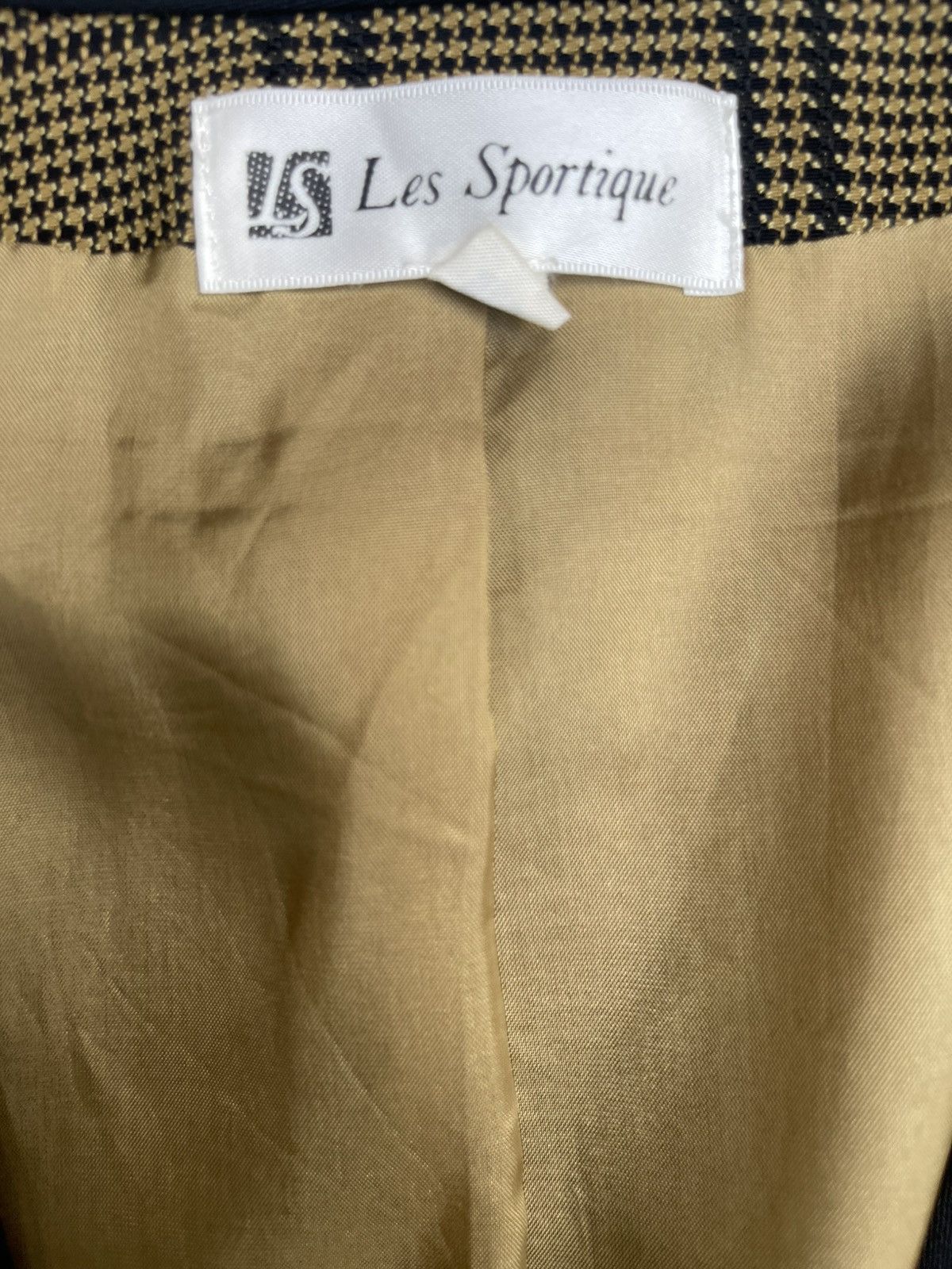 Designer Les Sportique Vintage Checkered Jacket – Pearl Button Size S / US 4 / IT 40 - 3 Thumbnail