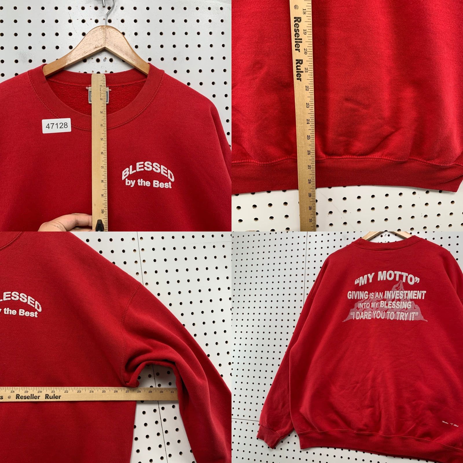 Lee VINTAGE Lee Sweatshirt Mens 3XL Red 90s Religious Crewneck USA Size US XXL / EU 58 / 5 - 8 Thumbnail