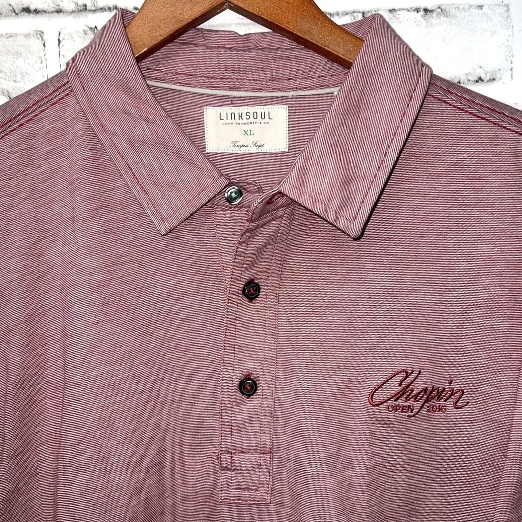 Vintage VINTAGE Linksoul Pink Chopin 2016 TPC SCOTTSDALE Polo Shirt Mens XL Pink Polo Shirt Mens XL Size US XL / EU 56 / 4 - 2 Thumbnail