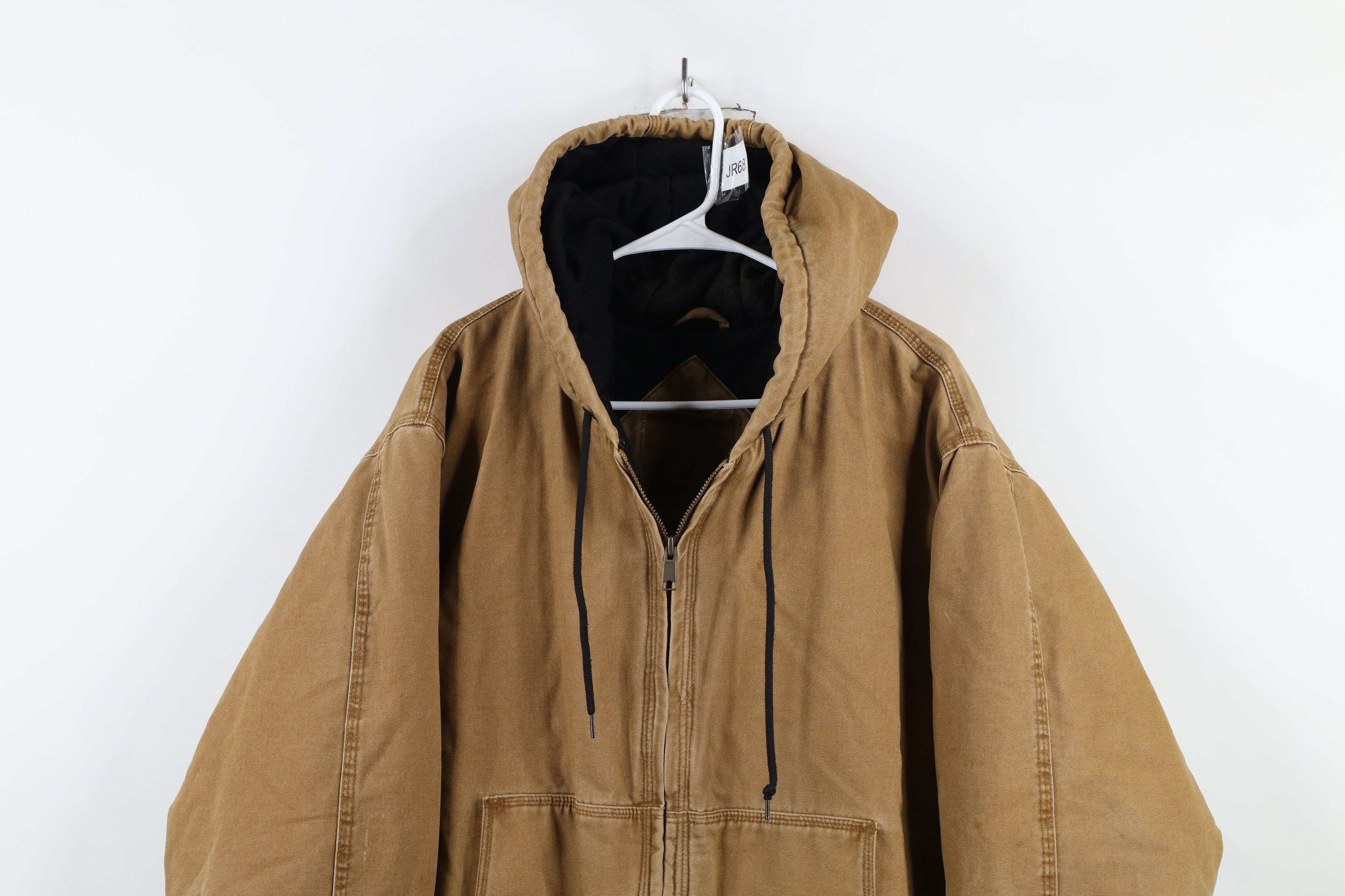 Vintage Vintage 90s Y2K Streetwear Canvas Hooded Jacket Brown Size US L / EU 52-54 / 3 - 2 Thumbnail