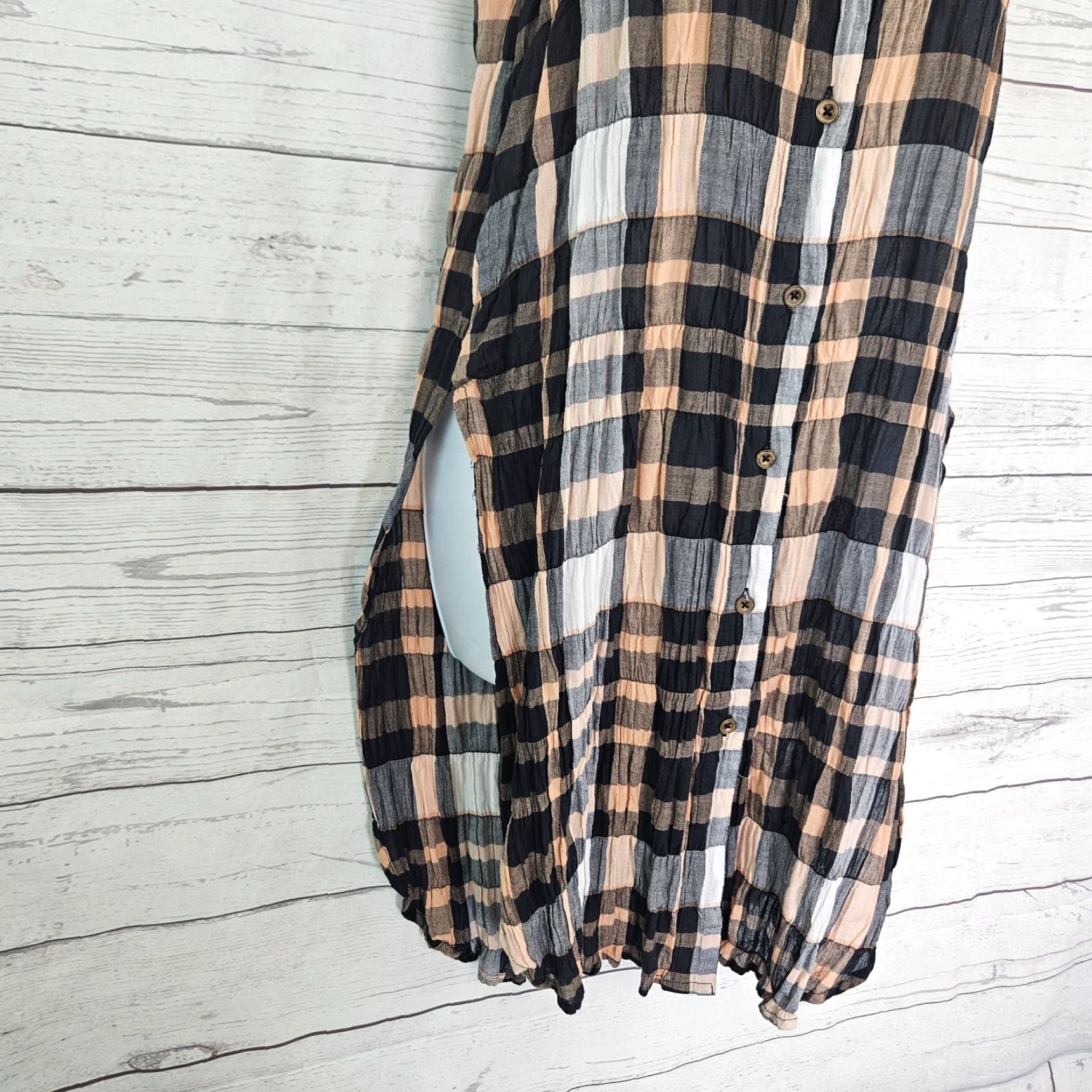 Vintage Holding Horses Sunlit Plaid Tunic Womens Sz 6 Blue Sleeveless Button Front Shirt Size M / US 6-8 / IT 42-44 - 3 Thumbnail