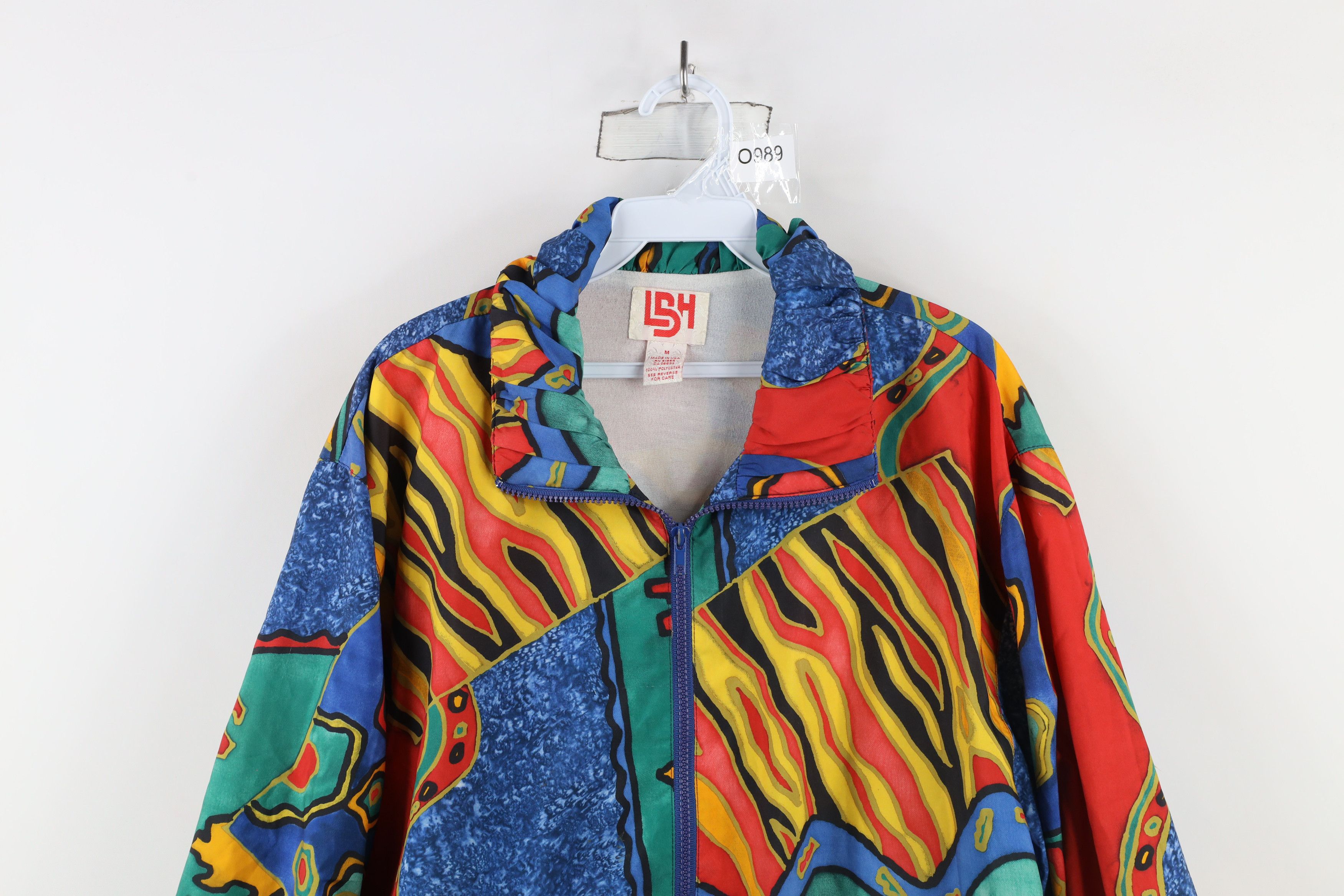 Vintage Vintage 90s Streetwear Abstract Lined Windbreaker Jacket USA Size M / US 6-8 / IT 42-44 - 2 Thumbnail