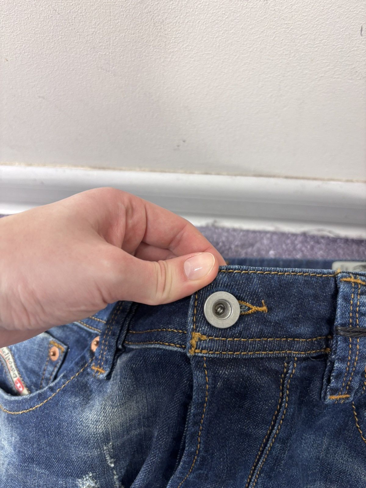Diesel Diesel Larkee NWT Regular Straight Ripped Blue Denim Jeans Size US 32 / EU 48 - 9 Thumbnail