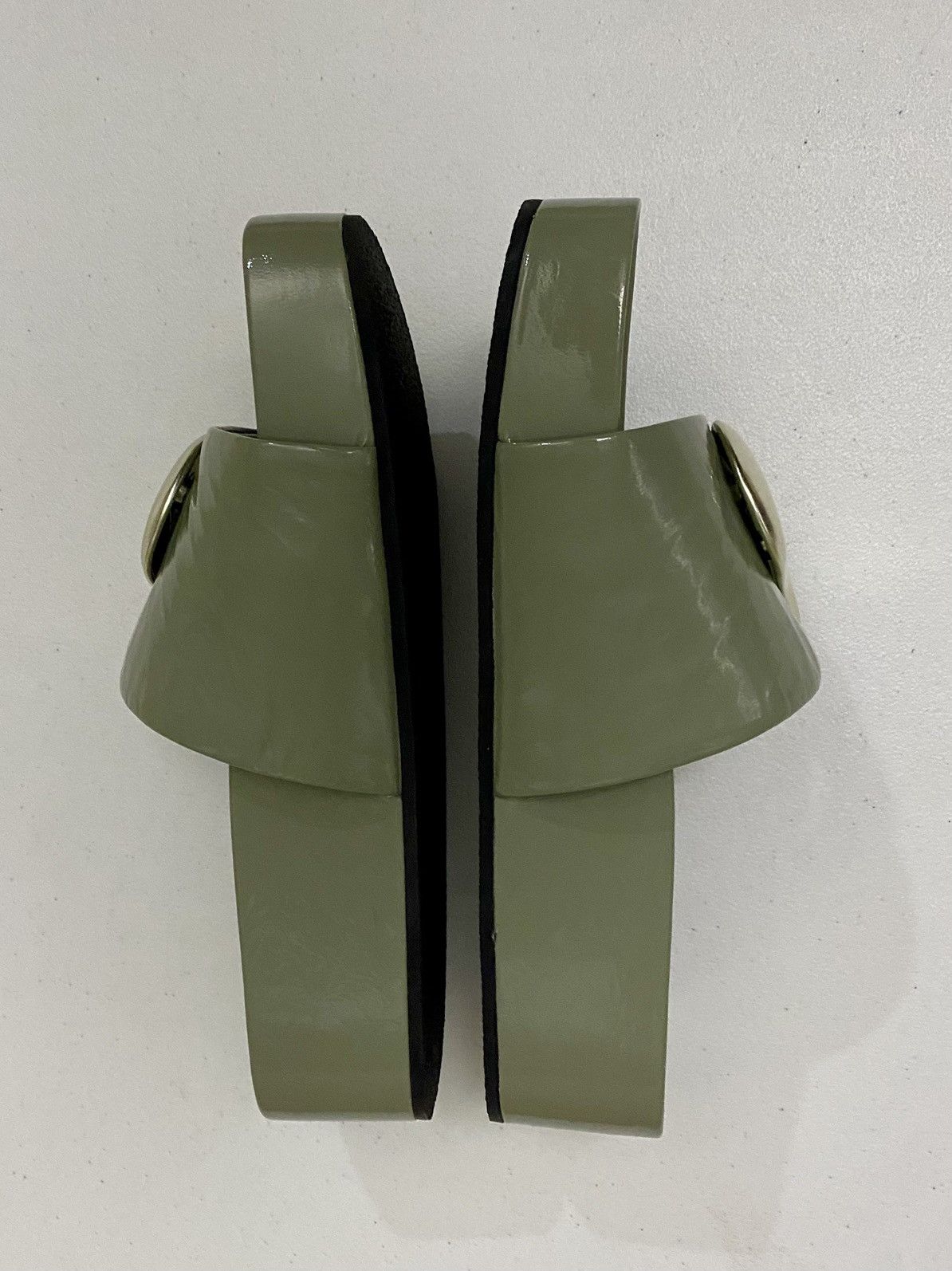 Tory Burch Tory Burch Patos Slide Crinkle Leather Metal Plate 8.5 New Size US 8.5 / IT 38.5 - 7 Thumbnail