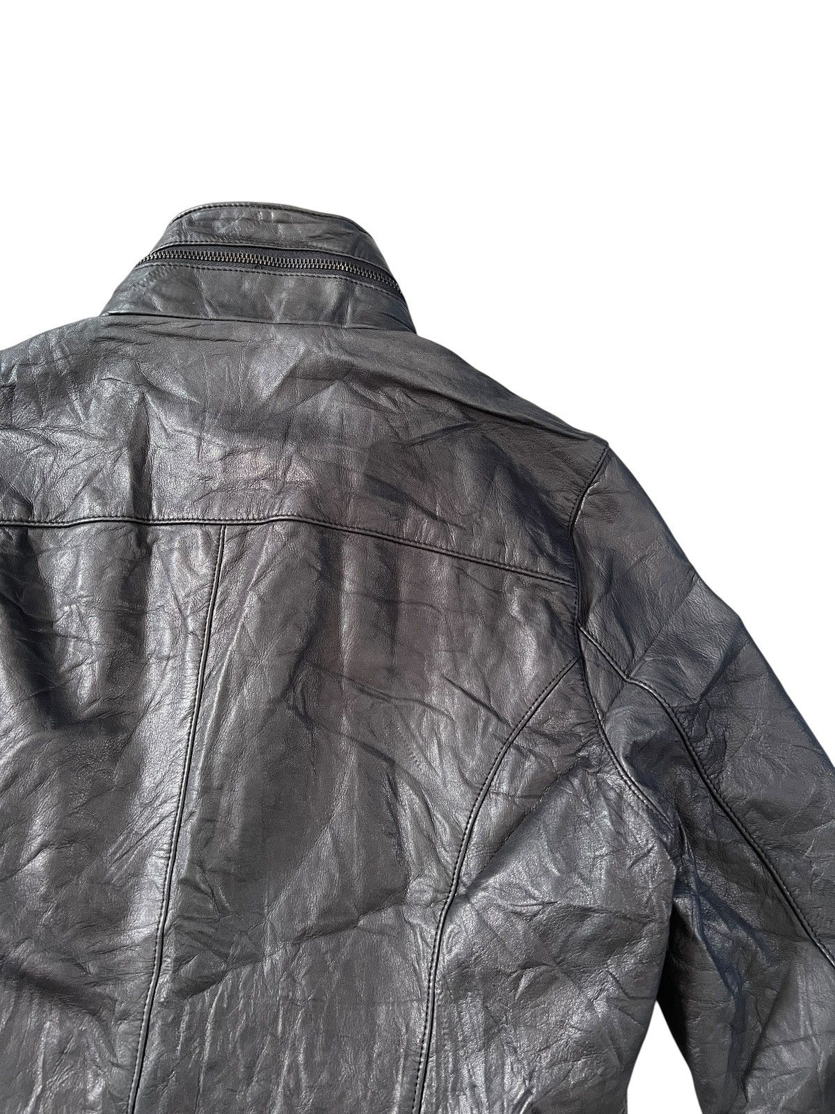 Japanese Brand Unknown Leather Riders Jacket Raccagni Zippers Rick Owens Size US S / EU 44-46 / 1 - 8 Thumbnail