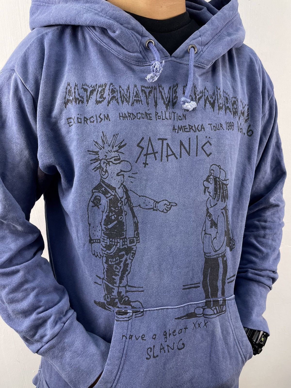 If Six Was Nine × Le Grande Bleu (L.G.B.) vintage 90's Alternative syndrome punk satanic hoodie Size US L / EU 52-54 / 3 - 2 Thumbnail