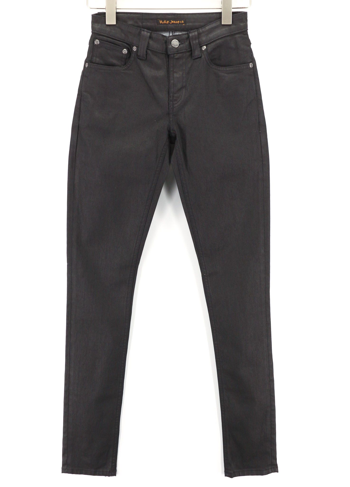 Nudie Jeans SKINNY LIN W27/L34 Black In Black Organic Cotton 80464 Size 27" / US 4 / IT 40 - 1 Thumbnail