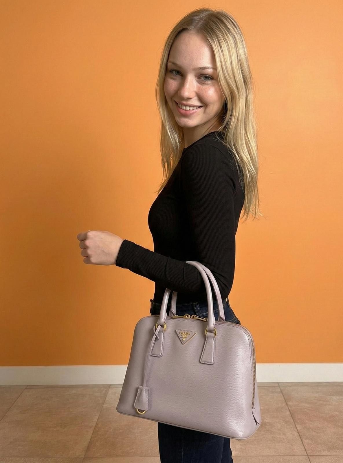 Prada Prada - Saffiano Leather Dome Satchel Bag Size ONE SIZE - 1 Thumbnail