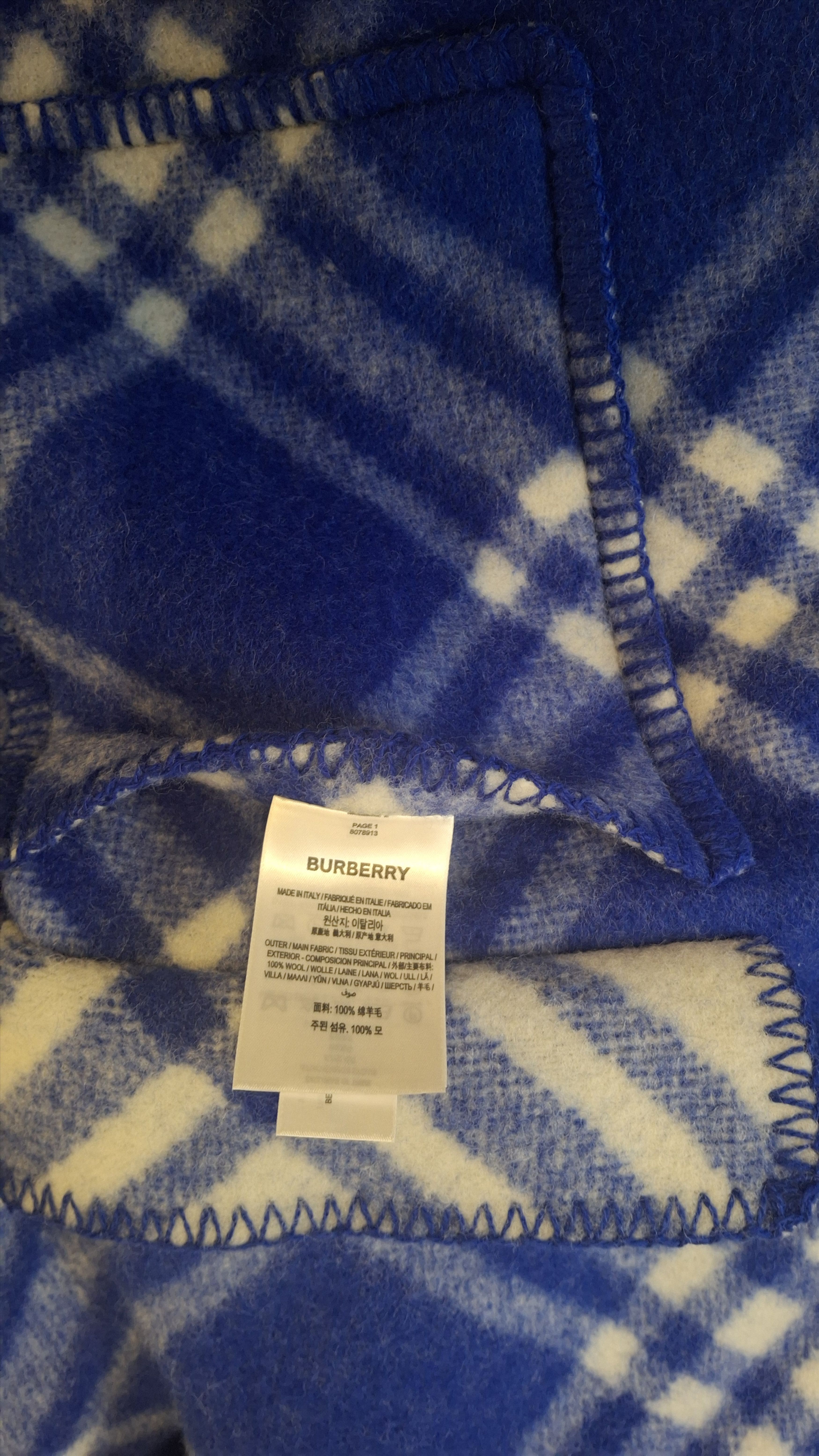 Burberry BURBERRY – Blue Wool Blanket Coat Size US M / EU 48-50 / 2 - 4 Thumbnail