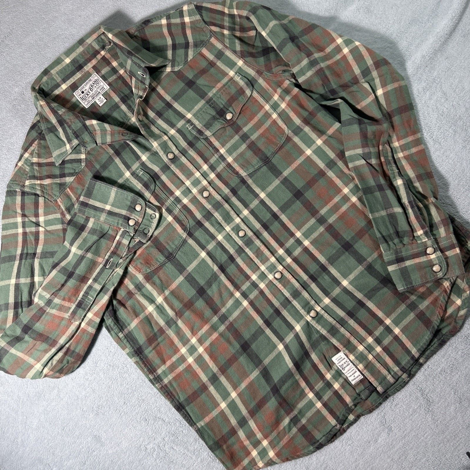 Lucky Brand Lucky Brand Flannel Pearl Snap Shirt Mens Small Long Sleeve Size US S / EU 44-46 / 1 - 2 Thumbnail
