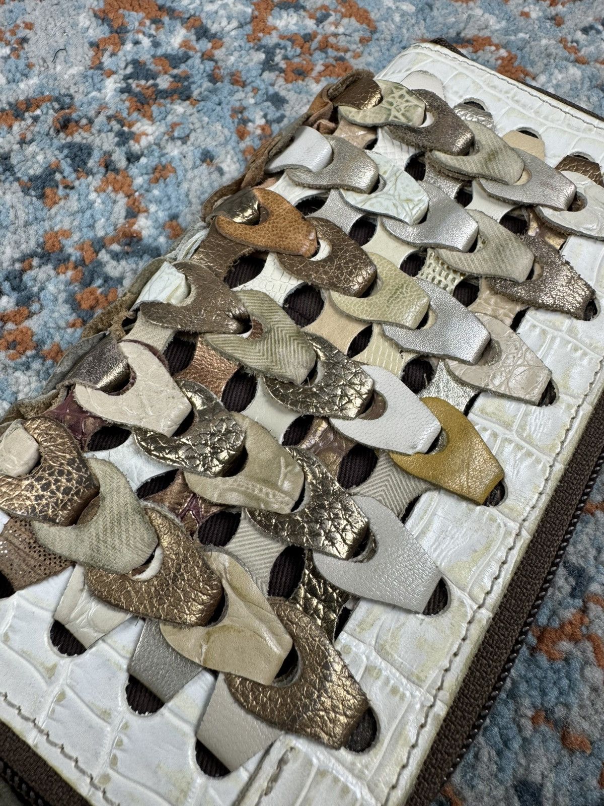 Octopus × Vintage Vintage Y2K Octopus crazy handmade leather woven long wallet Size ONE SIZE - 4 Thumbnail