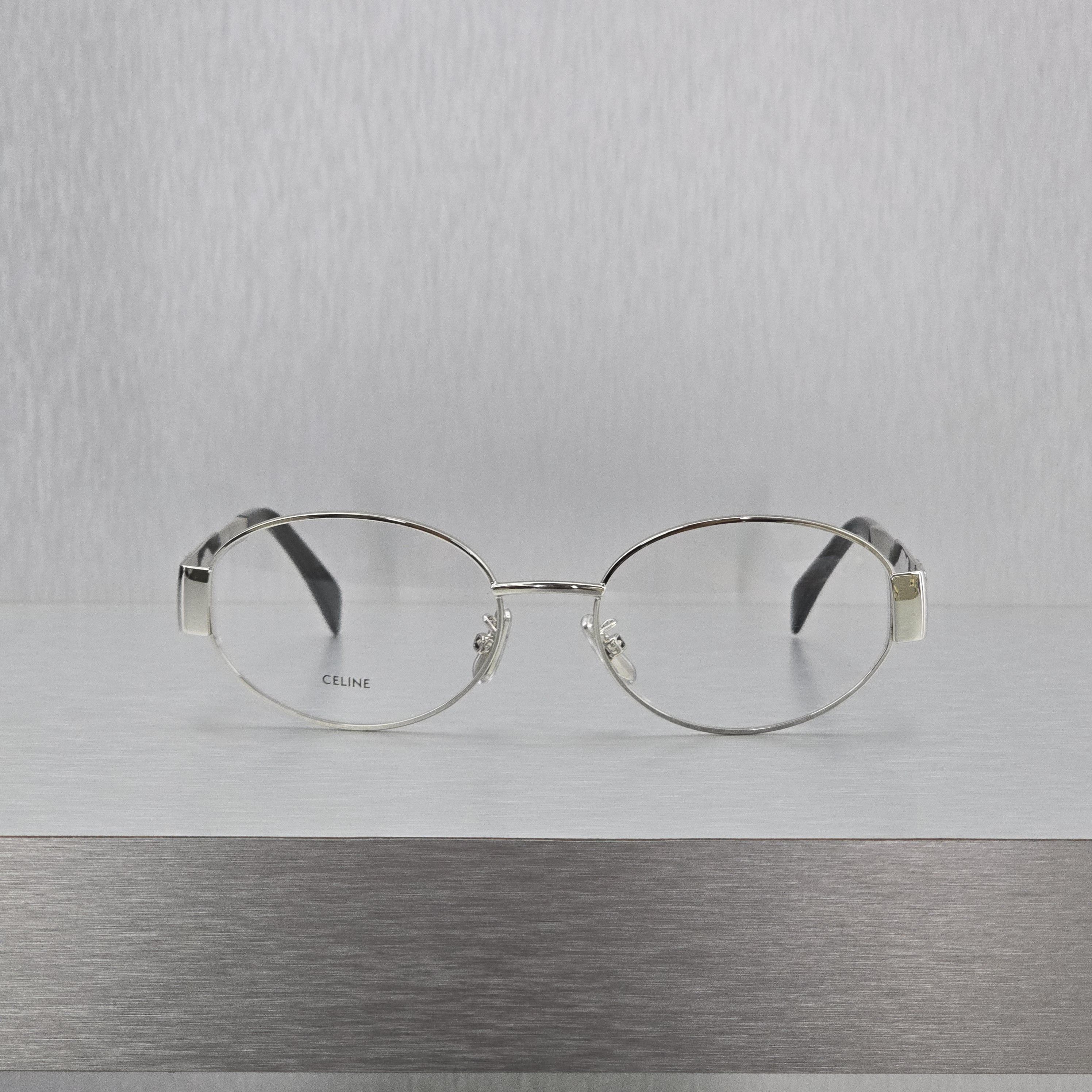 Celine CELINE Metal Triomphe CL50140U 016 Oval Glasses SILVER Size ONE SIZE - 7 Thumbnail