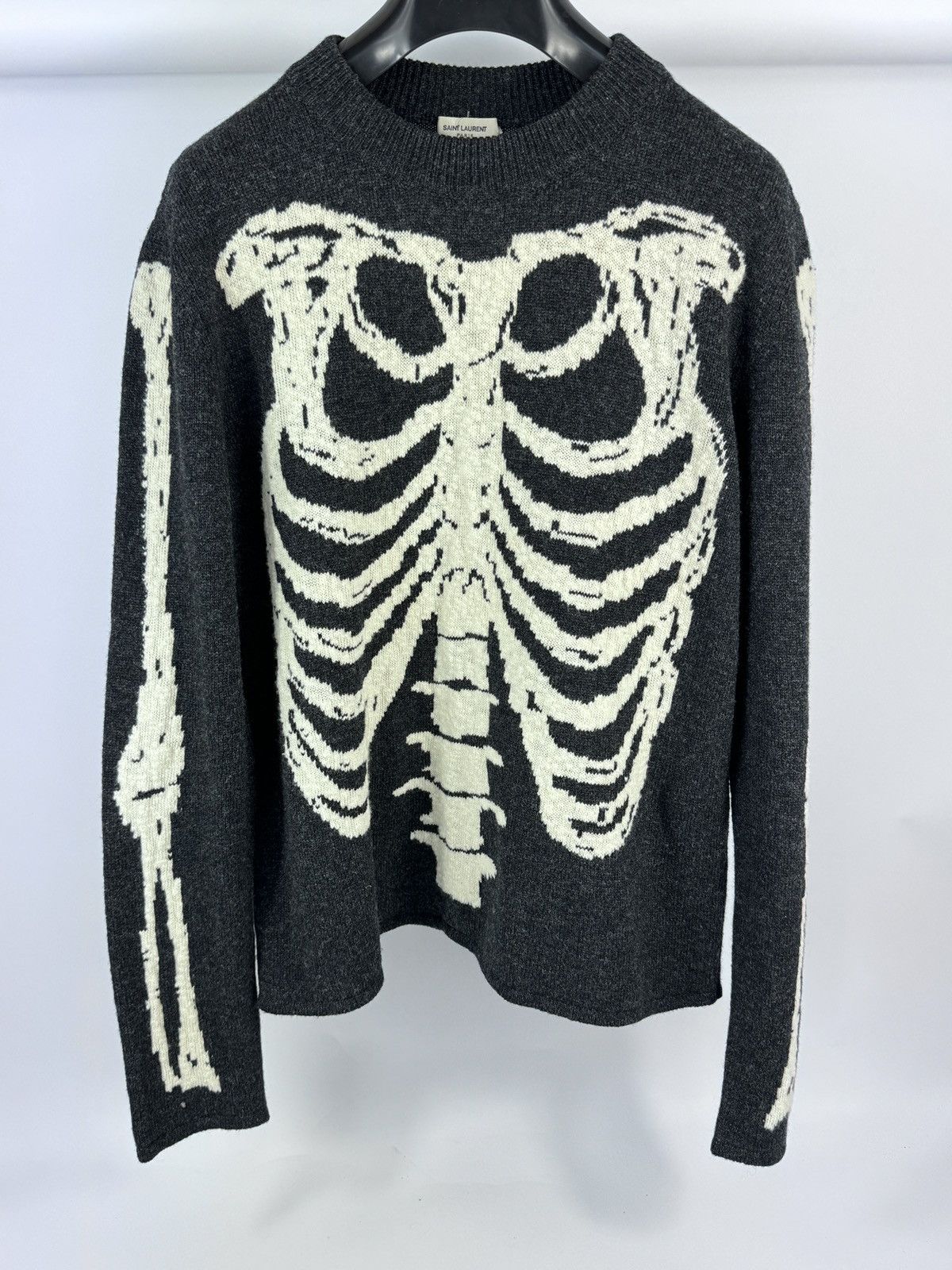 トップス SAINT LAURENT 2018 Skeleton Knit Sweater Saint Laurent Skeleton Intarsia Knit Sweater by @ysl