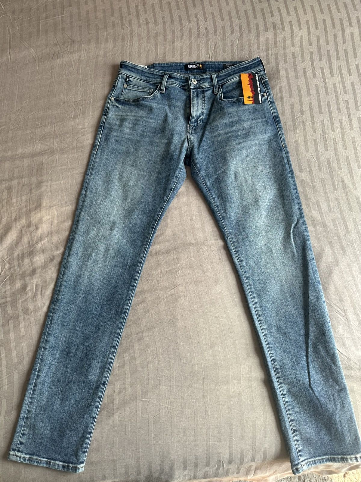 Brooklyn Industries Mens | Bedford Slim Leg Jeans | Mid Brushed Denim Size US 33 - 1 Thumbnail