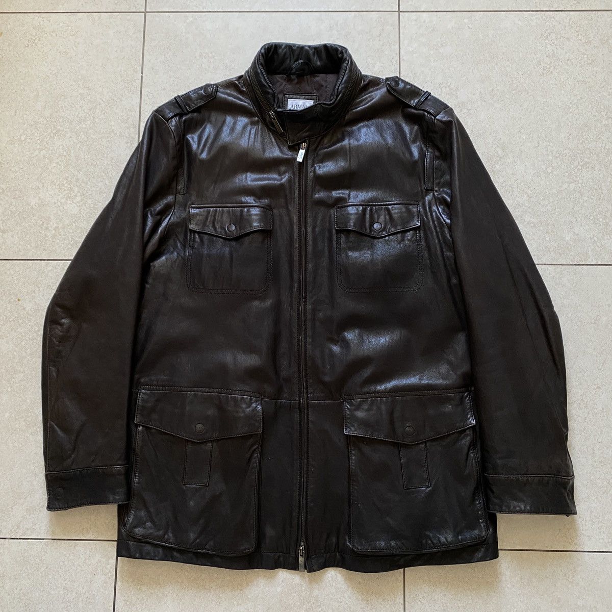 Armani Collezioni Armani Collezioni Lamb Leather Jacket Size US L / EU 52-54 / 3 - 1 Thumbnail