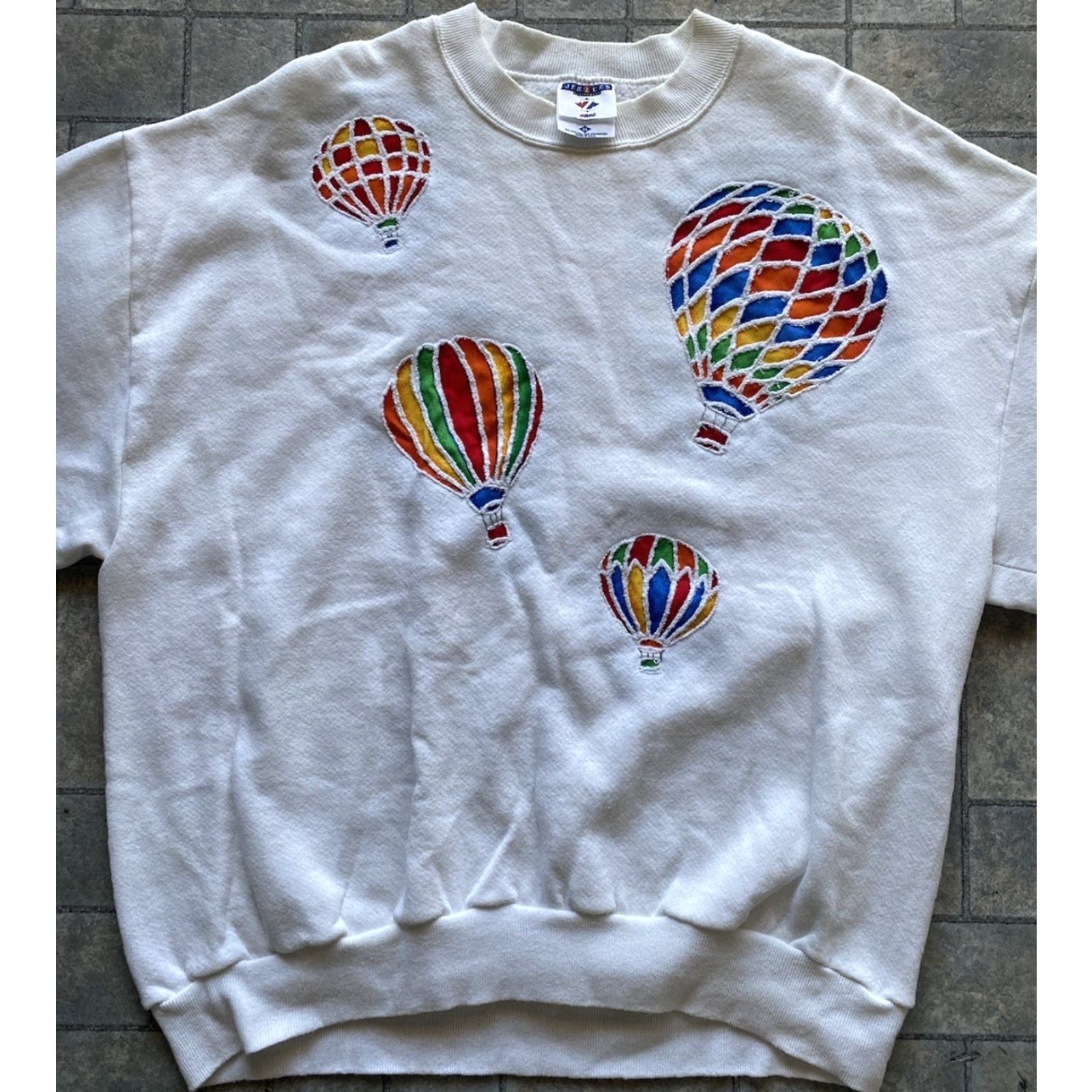 Jerzees VINTAGE Jerzees Sweatshirt White XL Men Pullover Made In USA Hot Air Balloons Size US XL / EU 56 / 4 - 2 Thumbnail