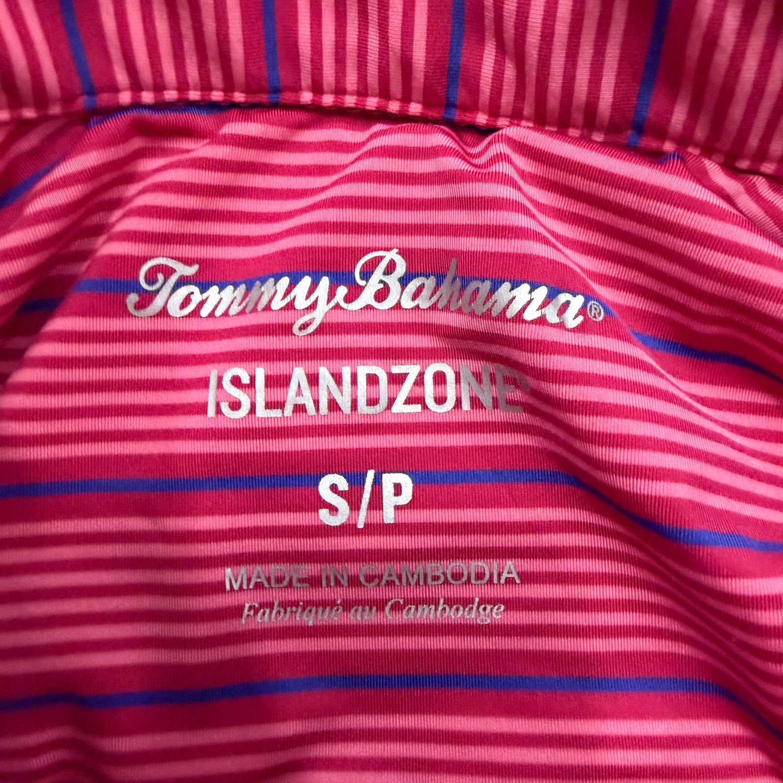 Tommy Bahama Tommy Bahama Island Zone Polo Shirt Men's Small Pink Striped Size US S / EU 44-46 / 1 - 4 Thumbnail