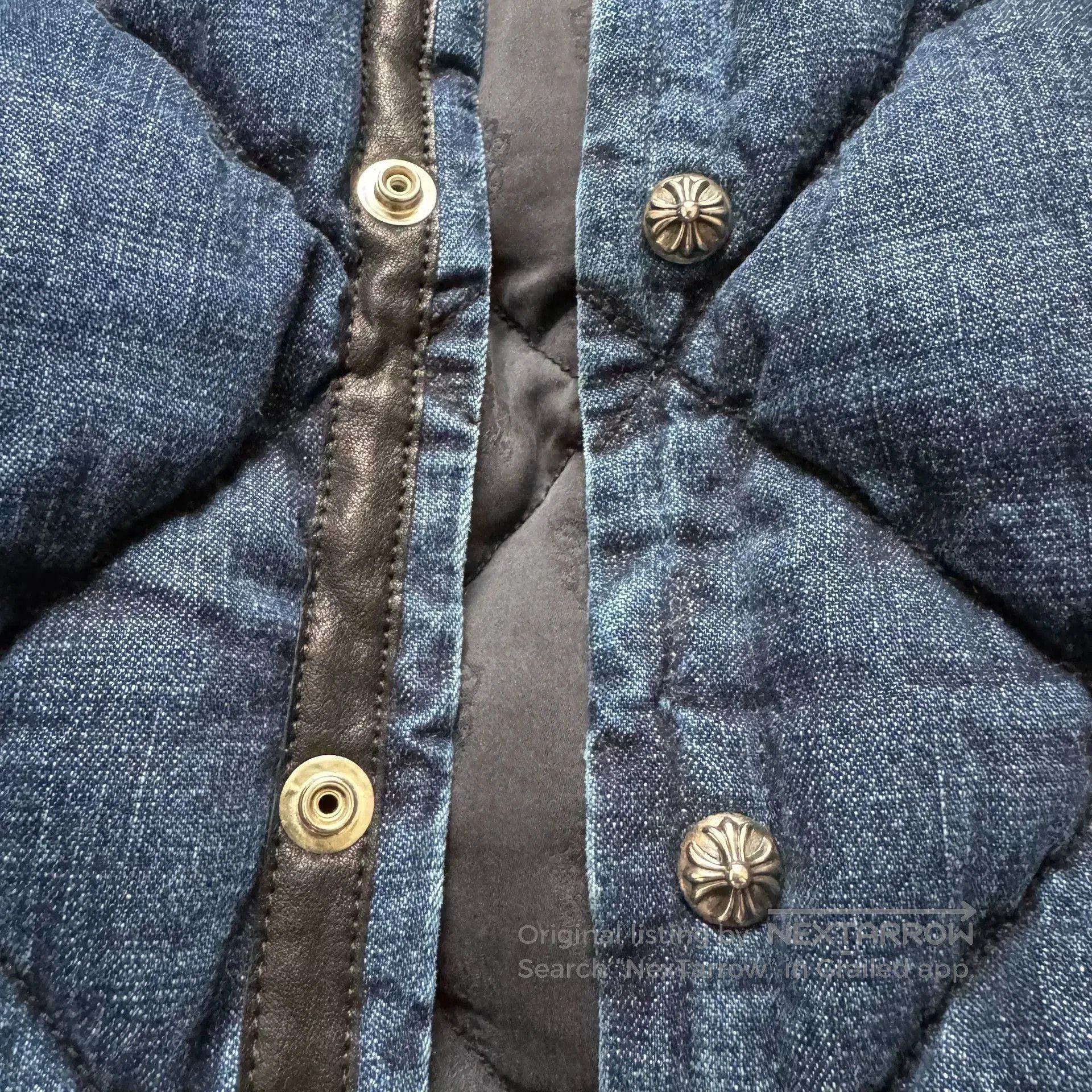 Chrome Hearts blue quilted denim puffer jacket. Size US M / EU 48-50 / 2 - 2 Thumbnail