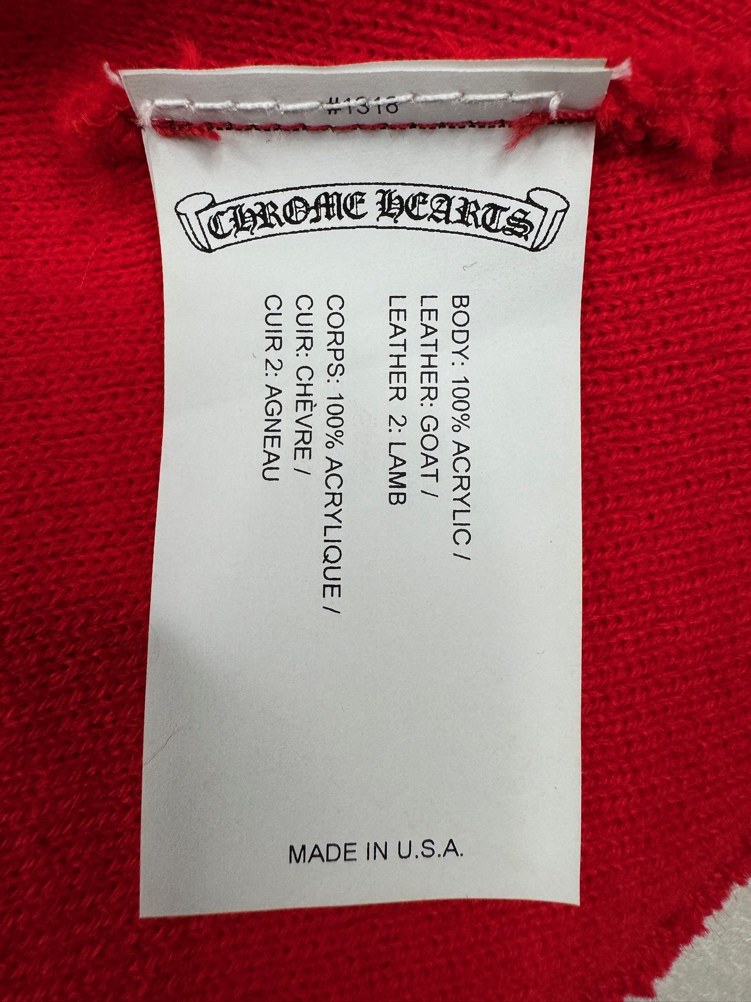 Chrome Hearts Chrome Hearts x The Rolling Stones Red Beanie Size ONE SIZE - 7 Thumbnail