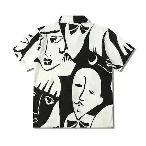 VIBE Abstract Faces Button Up Shirt Size US XL / EU 56 / 4 - 4 Thumbnail