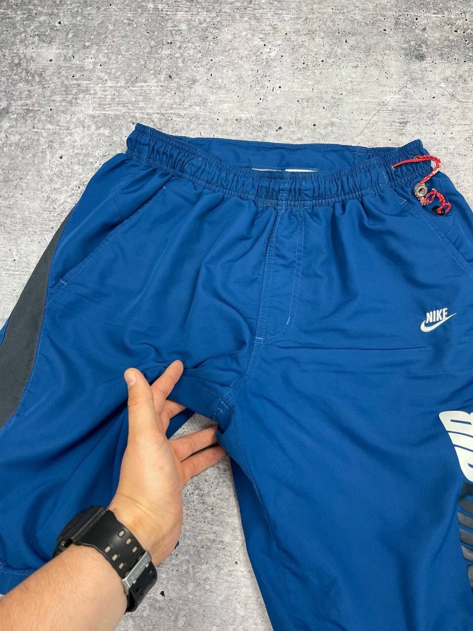 Nike × Vintage Vintage Nike 90’s Y2K Style Big Logo Drill Blue Shorts Size US 30 / EU 46 - 4 Thumbnail