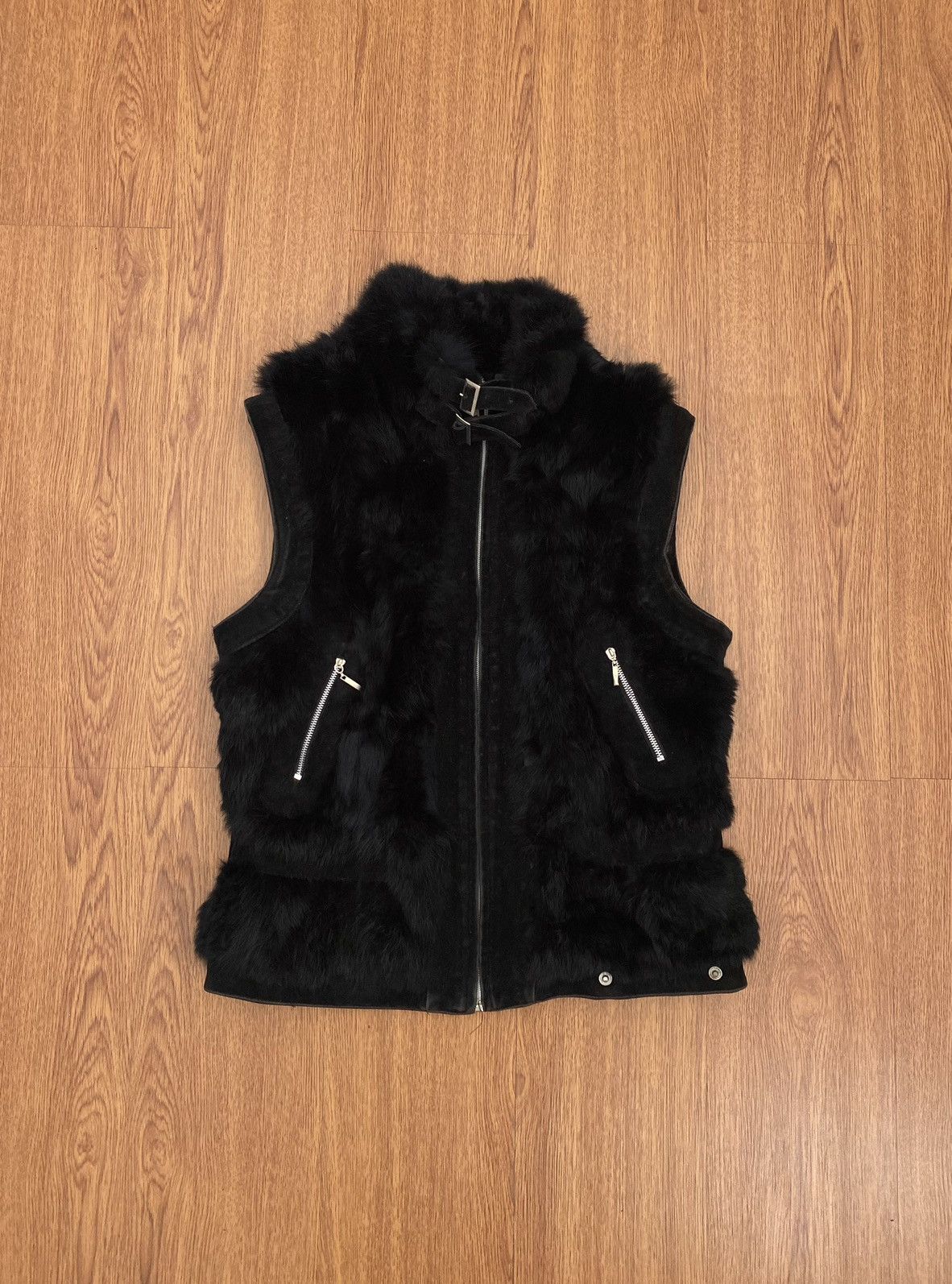 If Six Was Nine × Japanese Brand × Le Grande Bleu (L.G.B.) Black Fur Velvet Vest Size US M / EU 48-50 / 2 - 3 Thumbnail