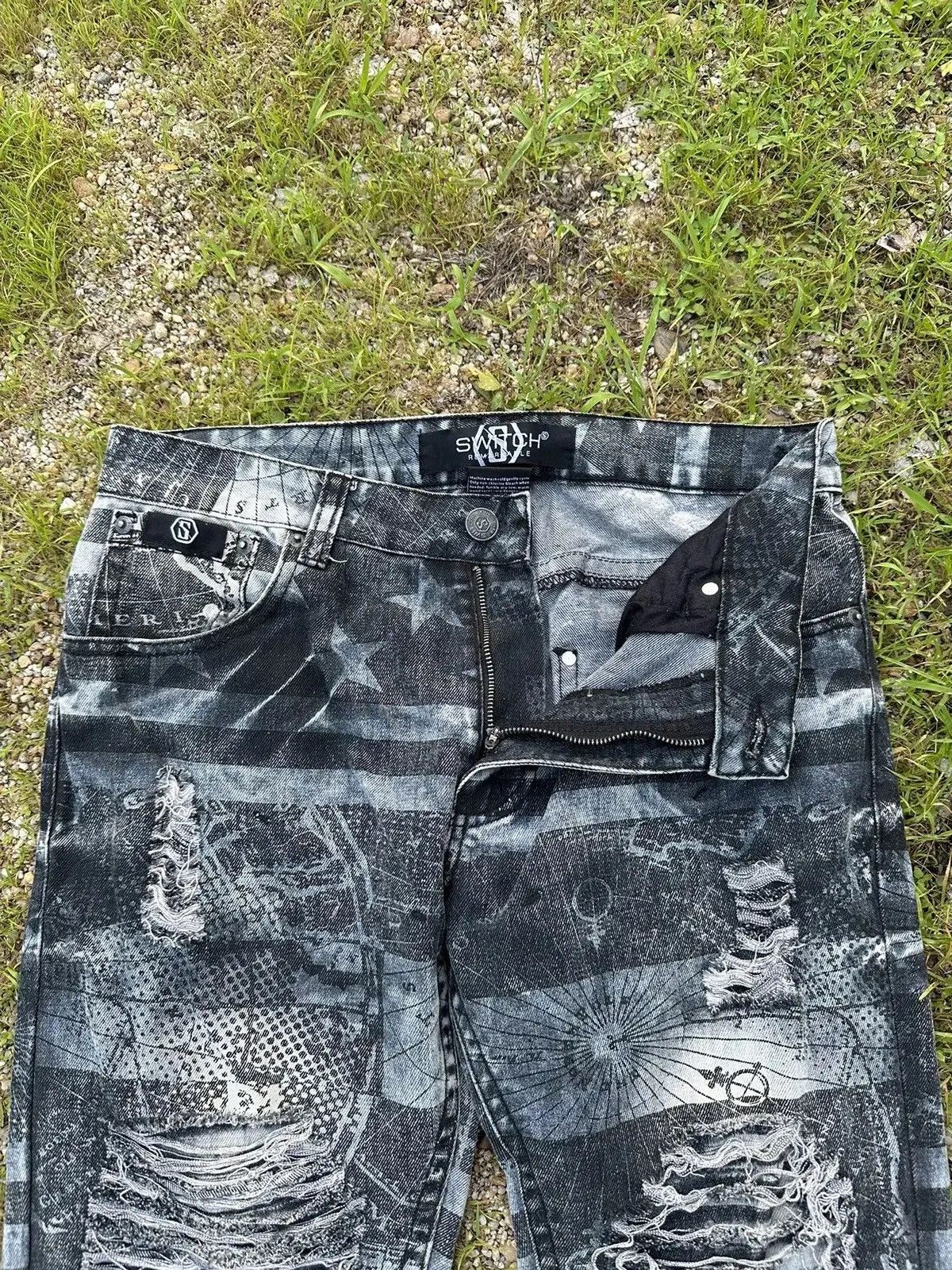 Tornado Mart STEALS🔥SWITCH REMARKABLE JEANS RIPPED FULL PRINT DENIM PANTS Size US 32 / EU 48 - 9 Thumbnail
