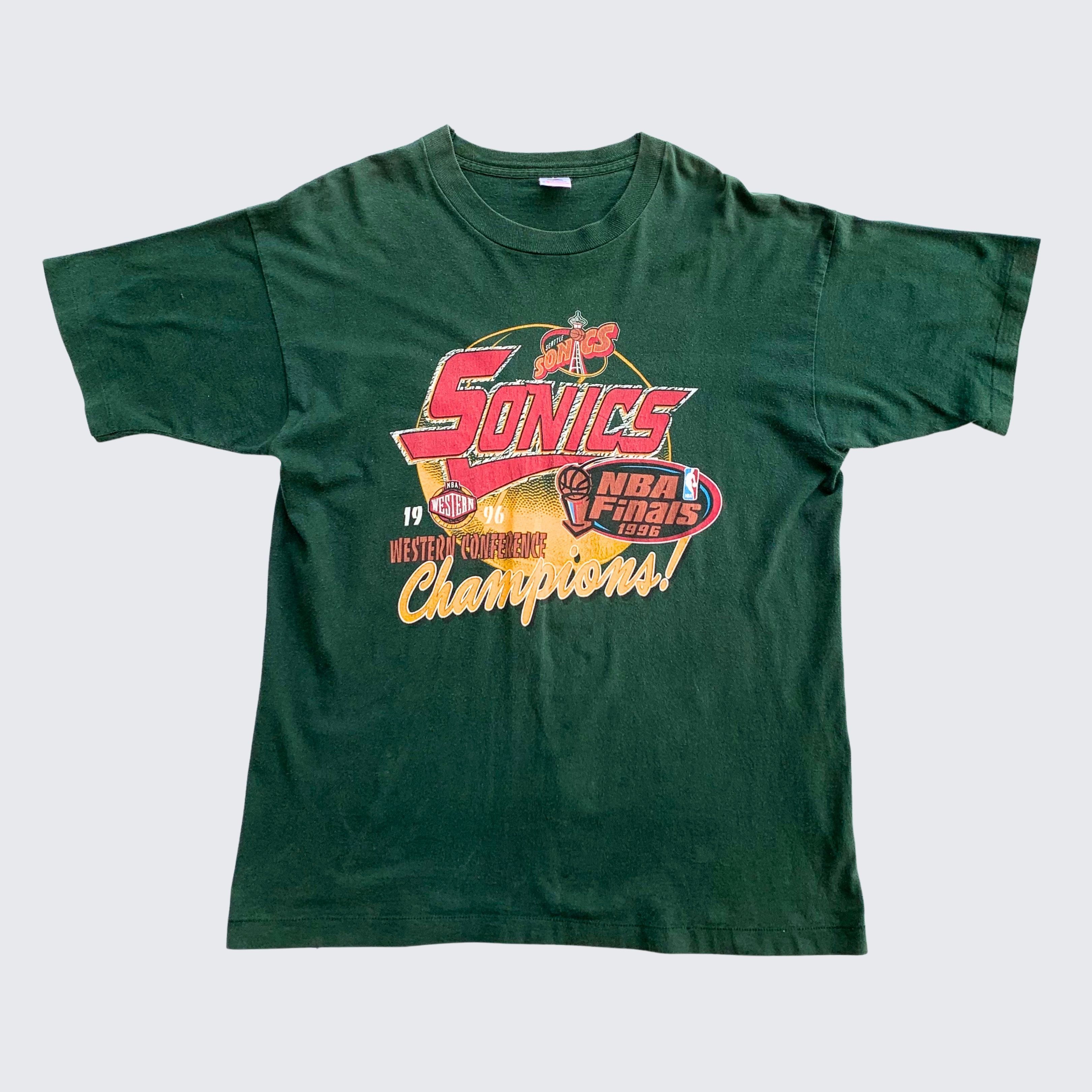 Vintage Vintage 1996 Sonics Seattle NBA Finals Champions FOTL Tee Size US XL / EU 56 / 4 - 1 Thumbnail